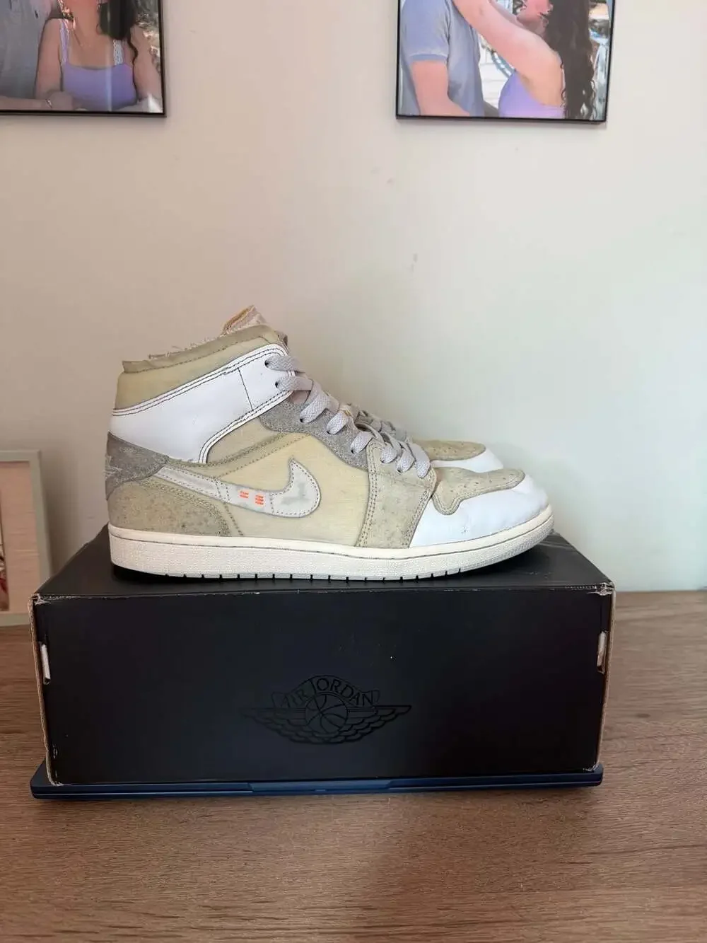 Air Jordan 1 Mid SE Craft Inside Out White Grey Phantom Men's Size 10.5
